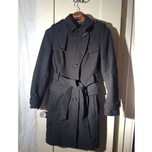 Banana Republic olive green wool trench coat